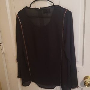 Sheer black long sleeve top